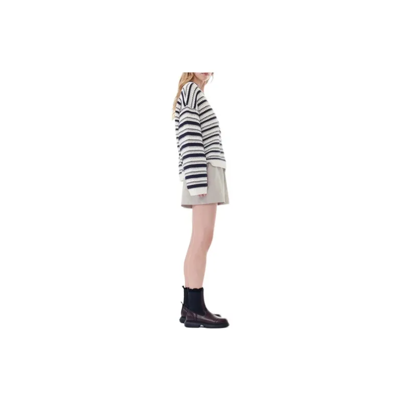 GANNI Striped Open knit Jumper-4