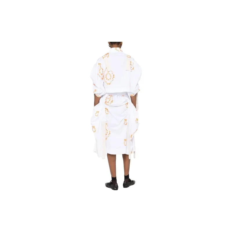 SIMONE ROCHA Bow Wreath Adjustable Cropped Blouse-3