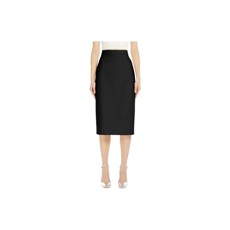 MaxMara Lubiana Collection Stretch Fabric Sheath Dress Casual Long Skirt Women's Black-2