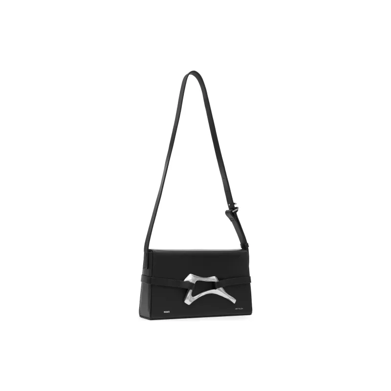 Staccato Cow Leather Shoulder Bag Small Size Women's Night Black-2