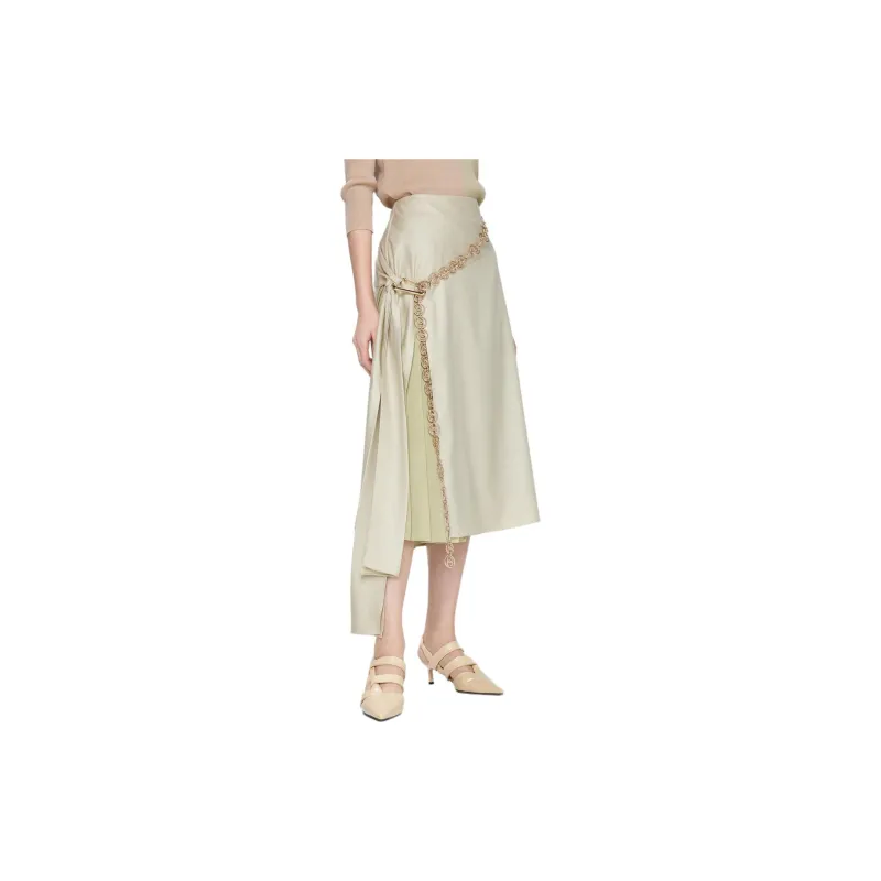 BBLLUUEE Casual Long Skirt Women's Spruce Willow Green-1
