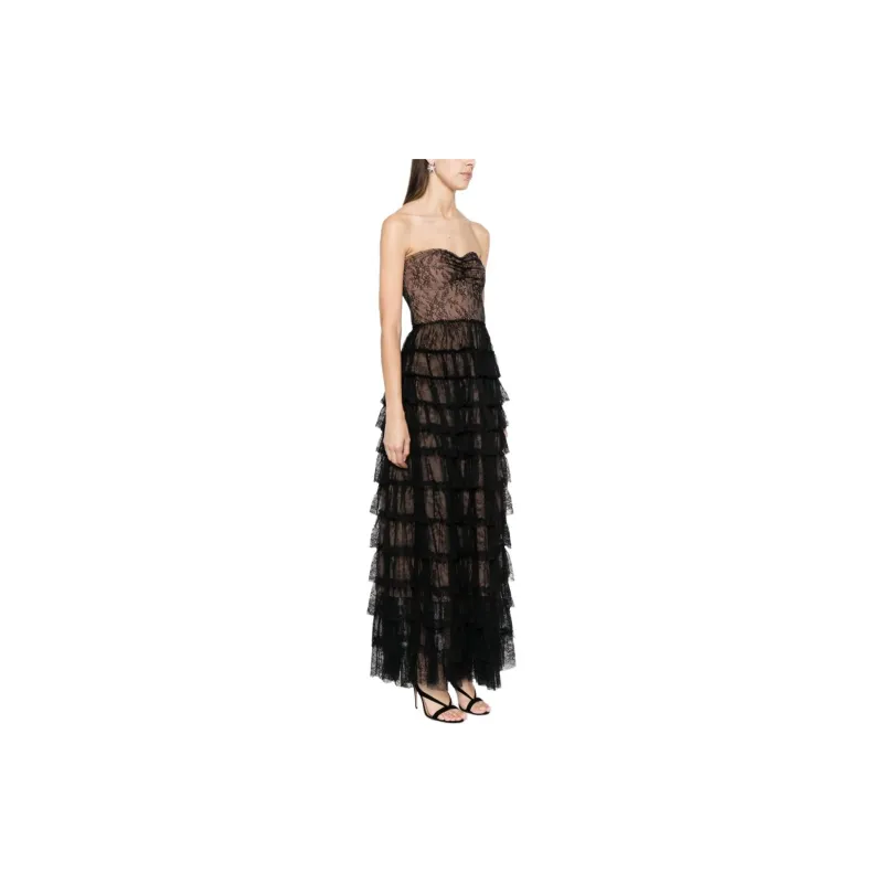 Twinset Ruffled Chantilly lace Maxi Dress-3