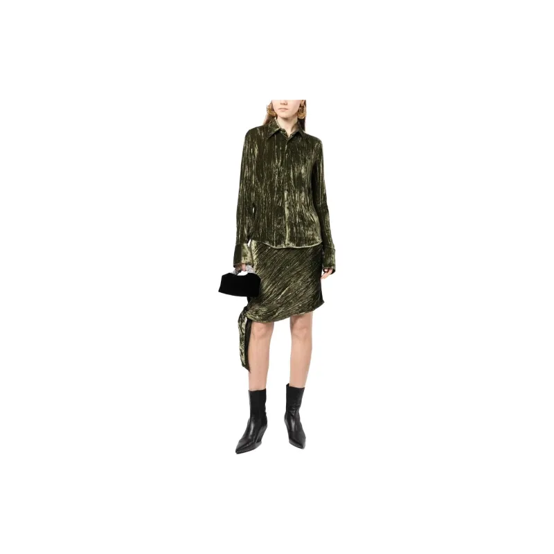 Petar Petrov Crinkle finish Asymmetric Mini Skirt-1