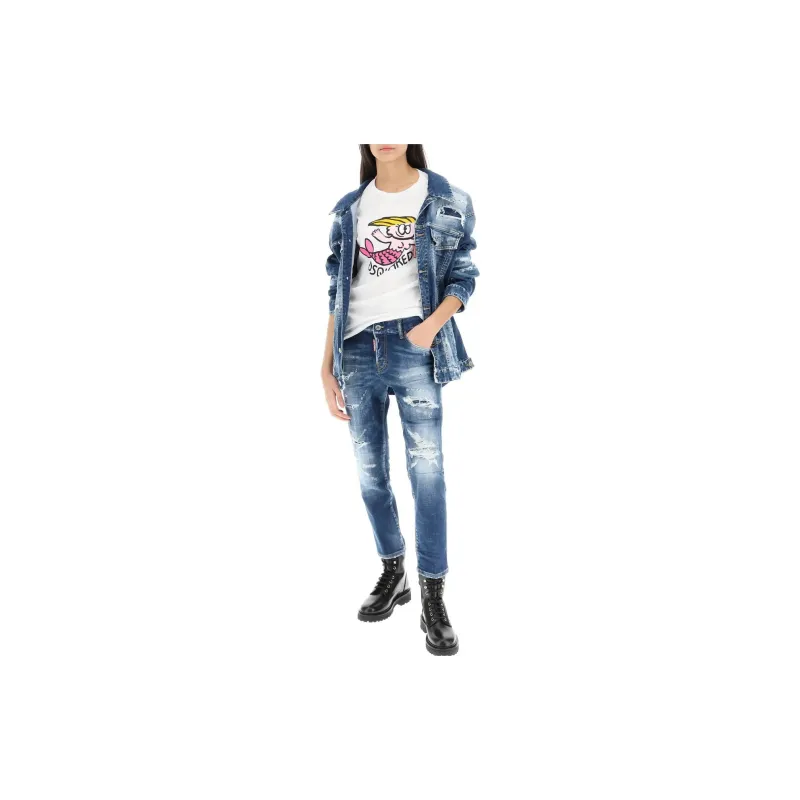 DSQUARED 2 Bleached Cropped Jeans-1