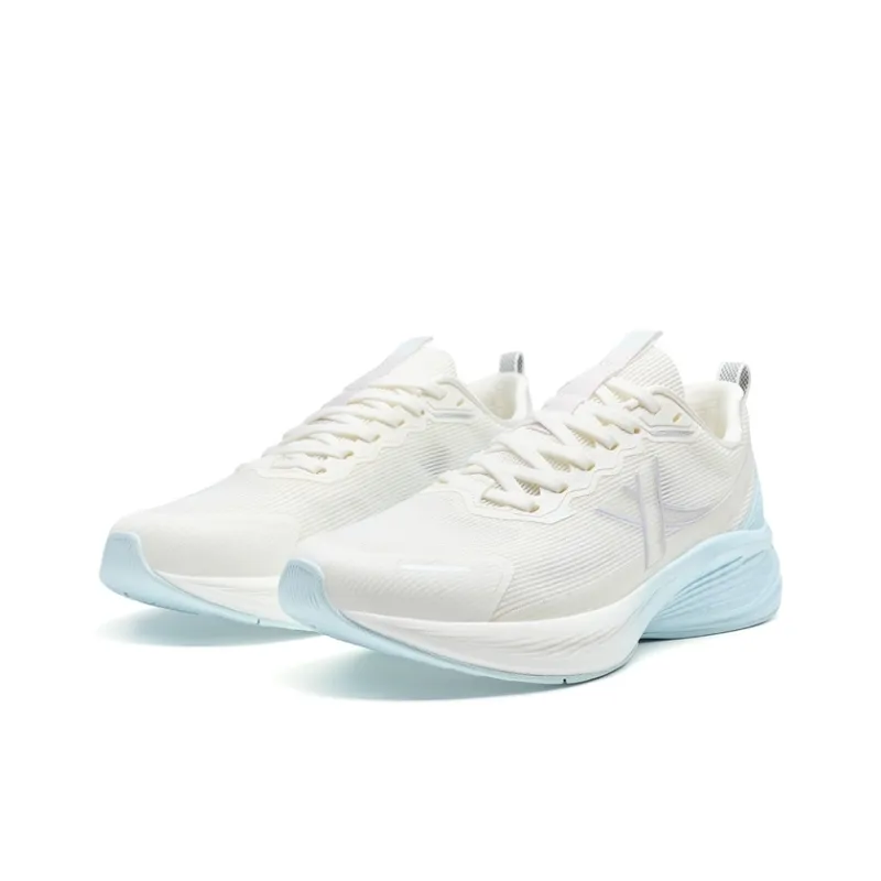 XTEP Anti Slip Wear Resistant Low Top Long Distance Running Shoes Women's Sail White/Soft Purple-4
