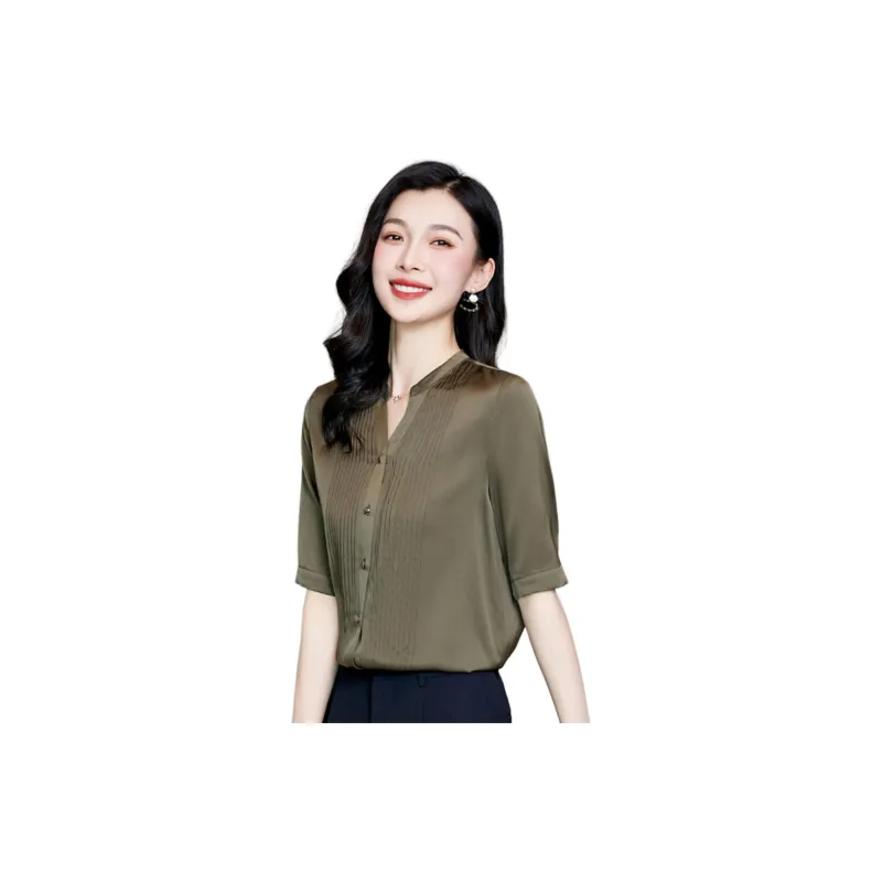 Yi Mengyuan Heavyweight Mulberry Silk Silk Shirt Women's-7