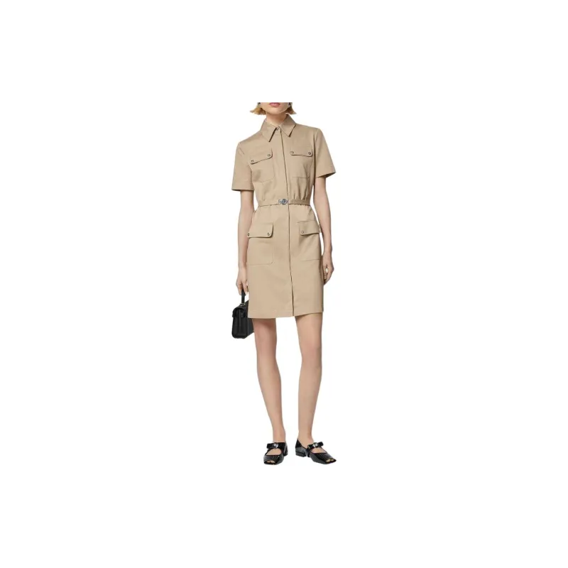 VERSACE Cargo Gabardine Mini Shirt Dress-1