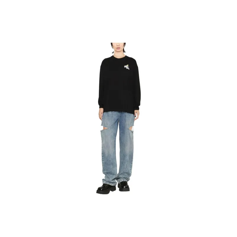OFF WHITE Flower Arrow Ls Over Cas Tee Black/Multi-1