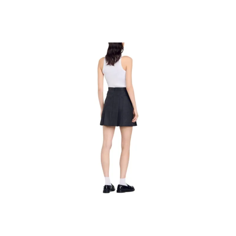 Sandro Prince Of Wales pattern Skirt-2