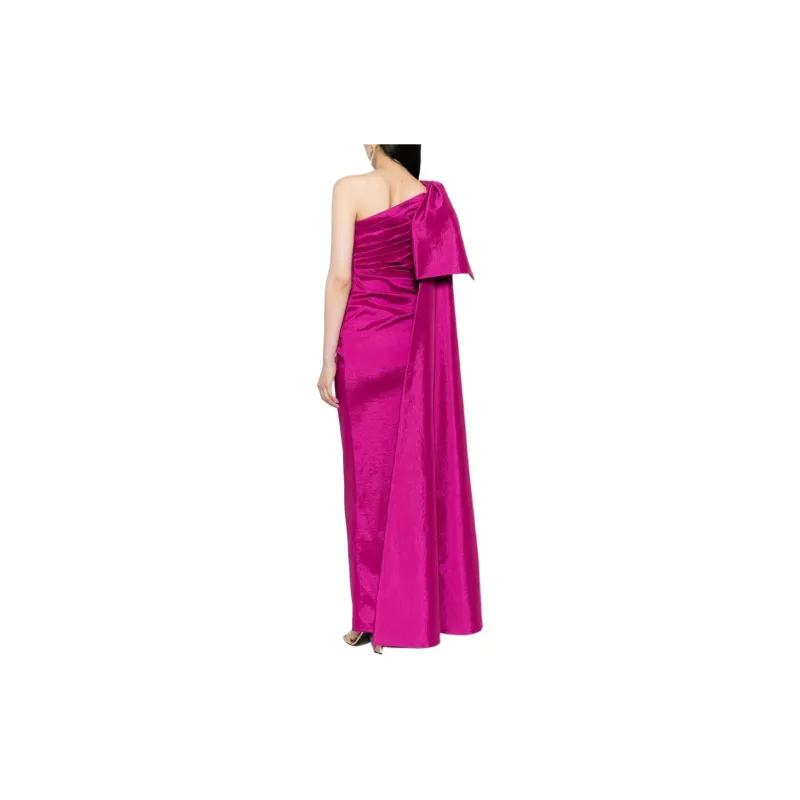 RACHEL GILBERT Alessandra One-shoulder Shantung Maxi Dress-2