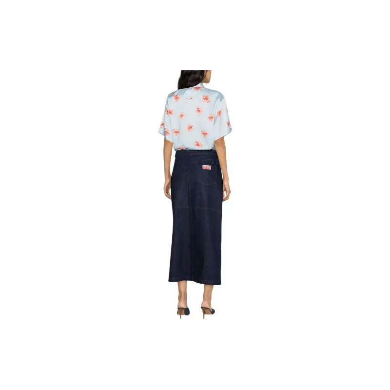 KENZO Floral print Denim Maxi Skirt-2