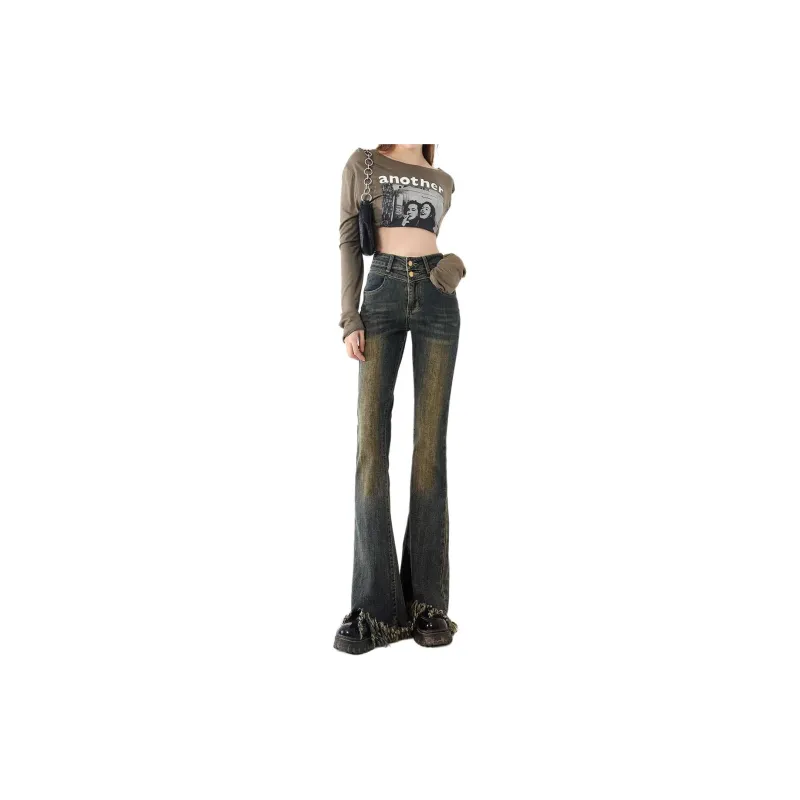 YINLEI Jeans Women's Vintage Blue-1