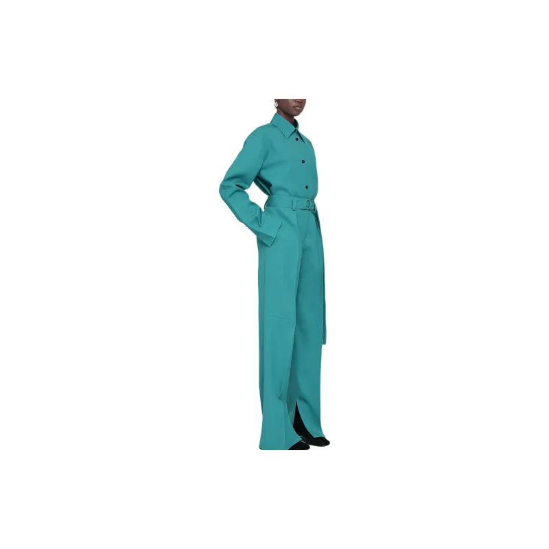 JIL SANDER Belted High-Waist Wide-Leg Trousers-3