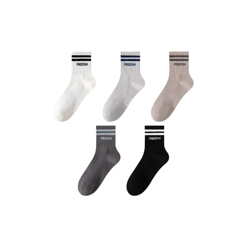 MIIOW Trend Party Series Mid Calf Socks Unisex 5 Pack-0