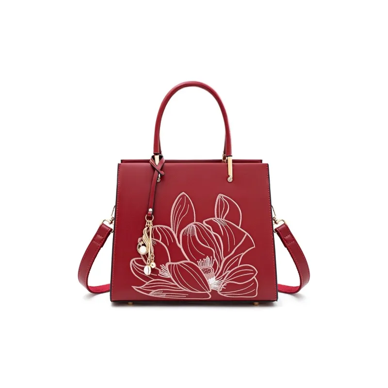 PAYOT Synthetic Leather Wedding Bag Shoulder Handbag Regular Women's Burgundy-1