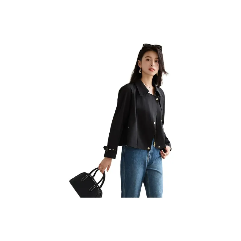 Yi Mengyuan Cropped Trench Coat Women's-10