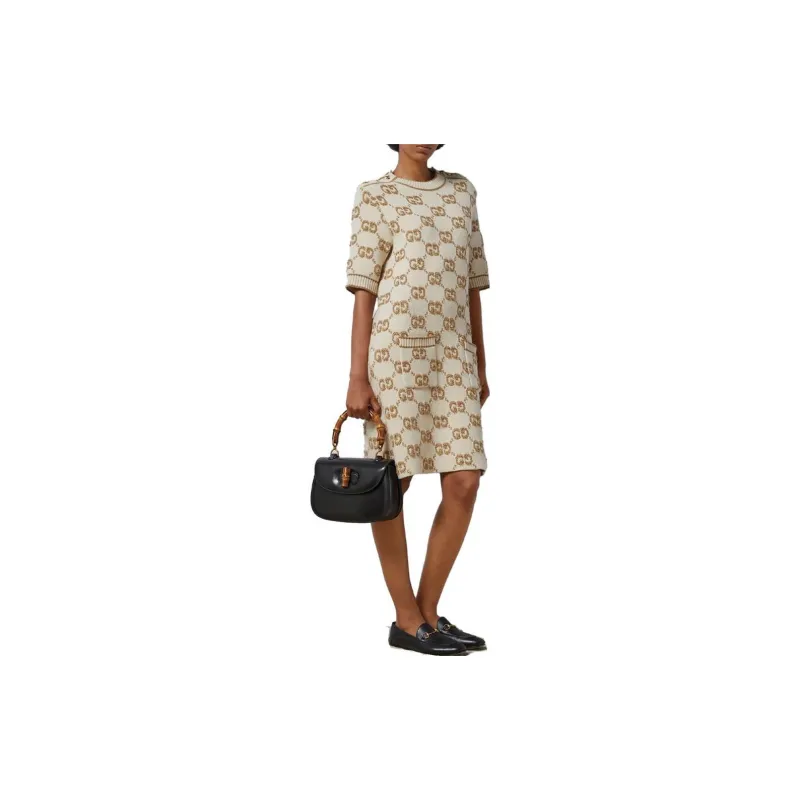 GUCCI Gg Jacquard Wool Dress-2