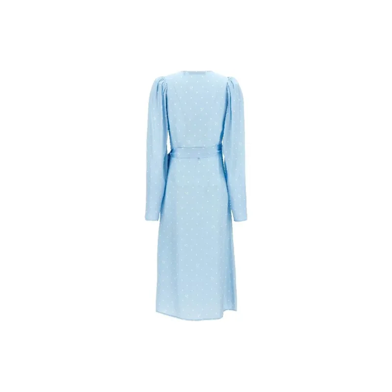 Rotate Textured Midi Wrap Dress-1