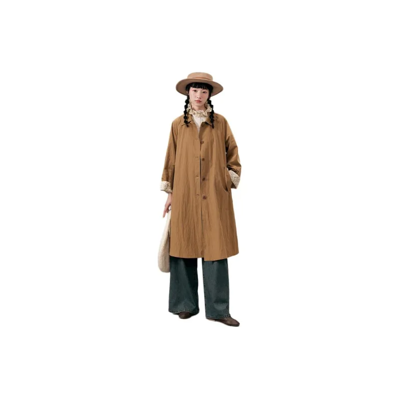 ZIHAN Trench Coat Women's Cinnamon-1