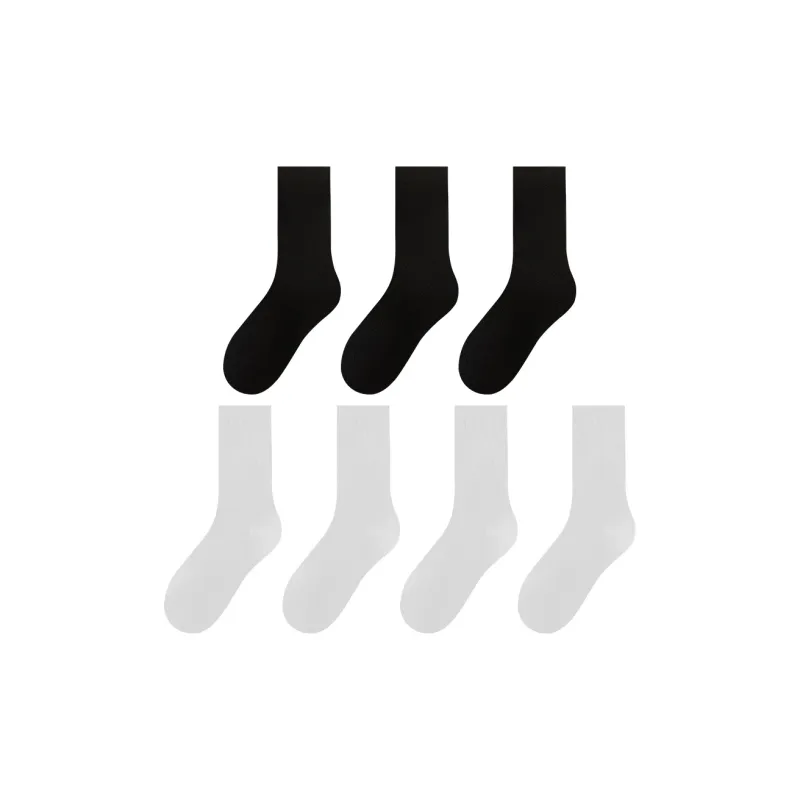 MADALLO Mid Calf Socks Women's 5 Pack White-20