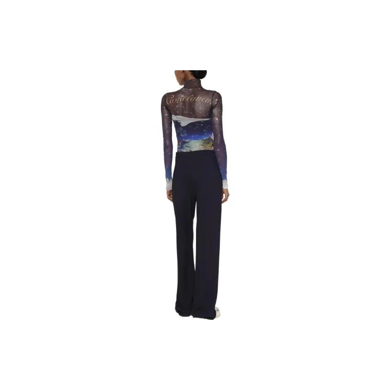 CASABLANCA Print Mesh Top 'Vol De Nuit'-2