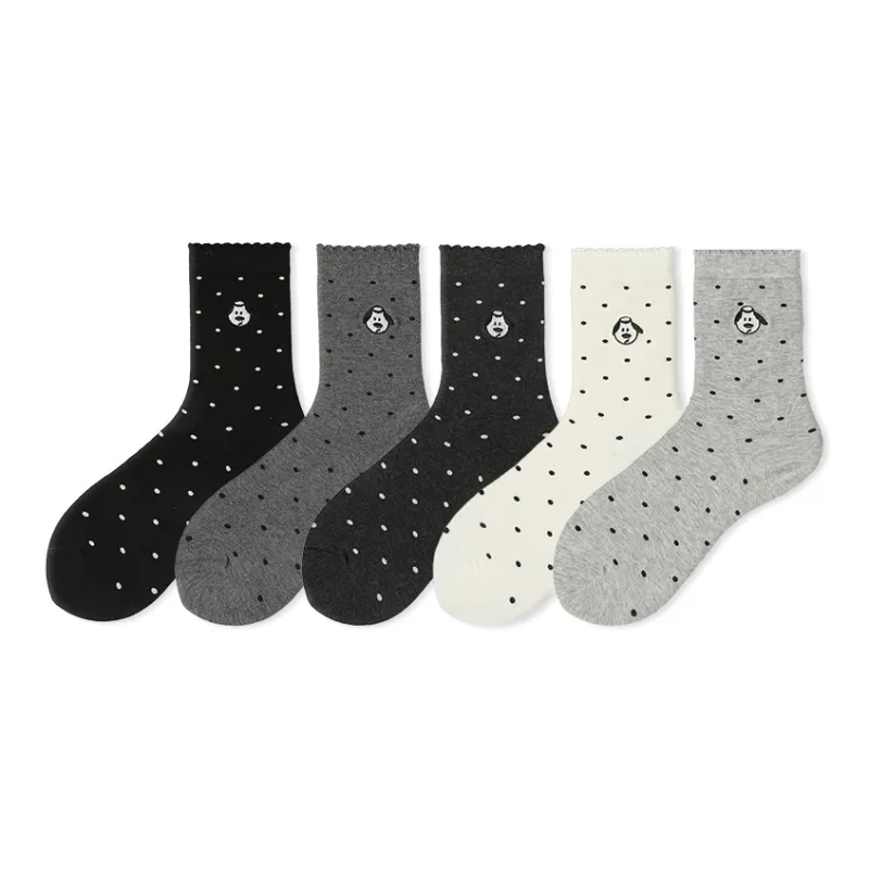 COTTON CHEESE Mid Calf Socks Unisex 5 Pack-0