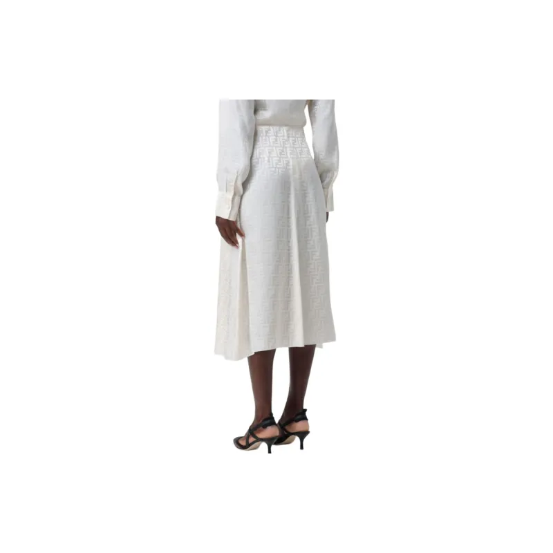 FENDI Ff Monogram Pleated Skirt-1