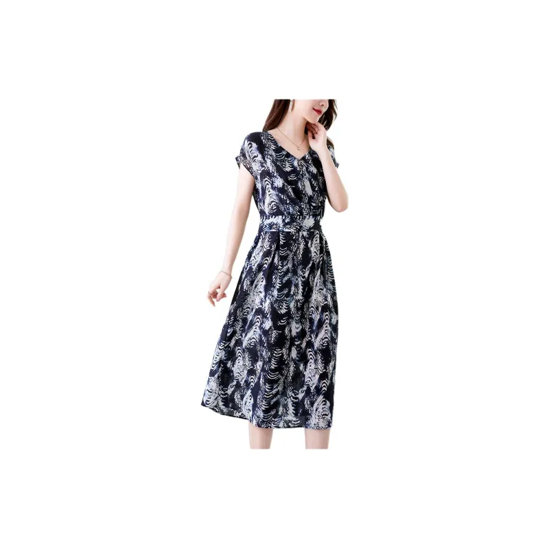 Ink Beauty Short Sleeved Dress Women's Blue-4