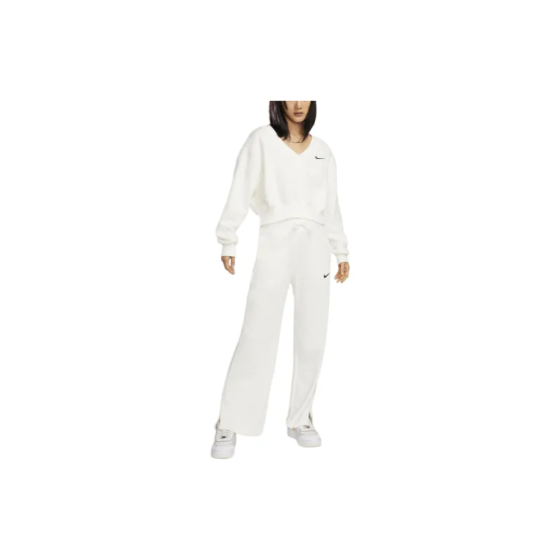 Nike Sportswear Phoenix Fleece Knitted Sports Pants Women's Sail White-2