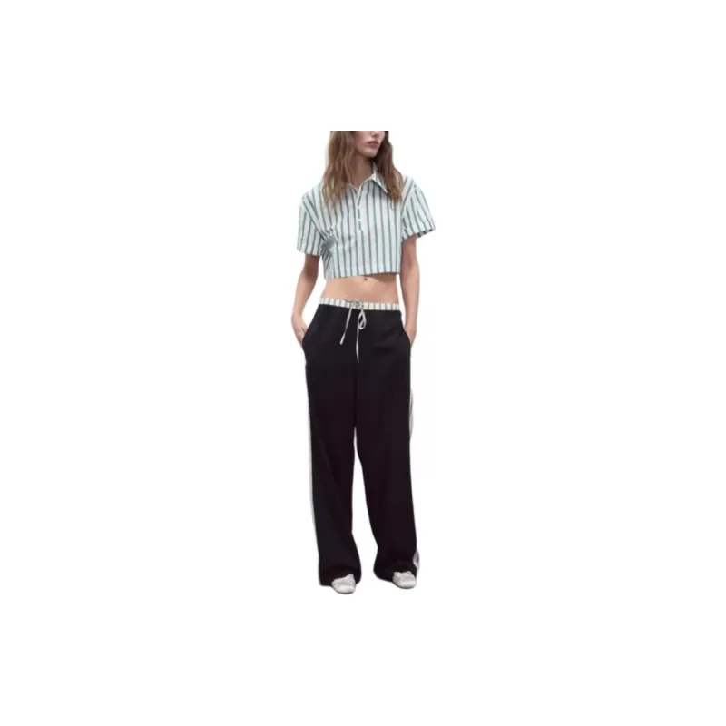 ZARA Casual Pants Women's Deep Sea Blue-2