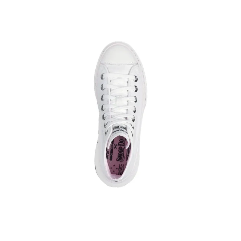 Snoop Dogg x Skechers SNOOP Anti-Slip Wear-Resistant High-Top Canvas Shoes Women's White-3