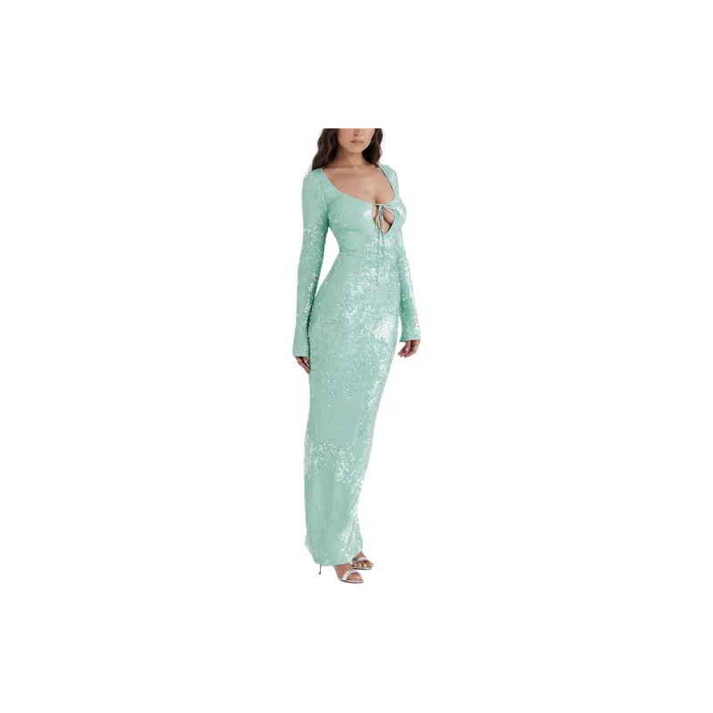HOUSE OF CB TITANIA Long Sleeved Dress Women's SEAFOAM/Seafoam Green-5