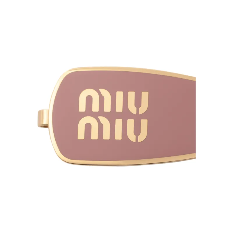 MIU MIU Engraved logo Enamel Hair Clip-2