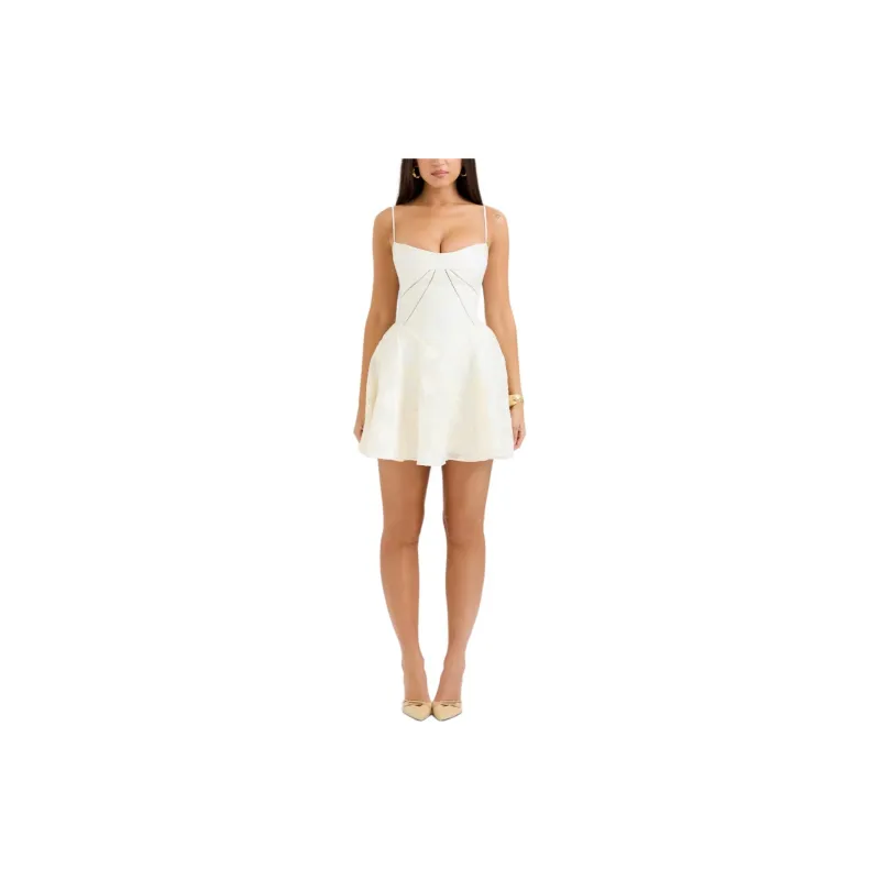 HOUSE OF CB Serenita Slip Dress Women's CREAM/Cream-3