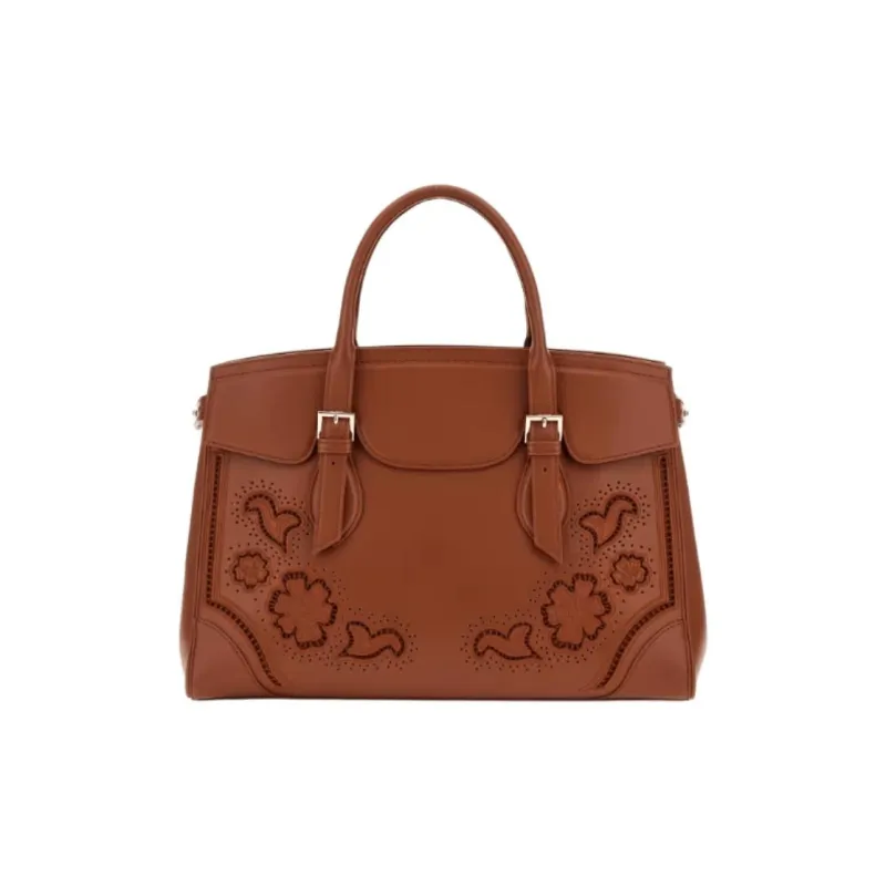 GUESS Genuine Leather Shoulder Bag Crossbody Bag Handbag Large Size Women's Brown-0