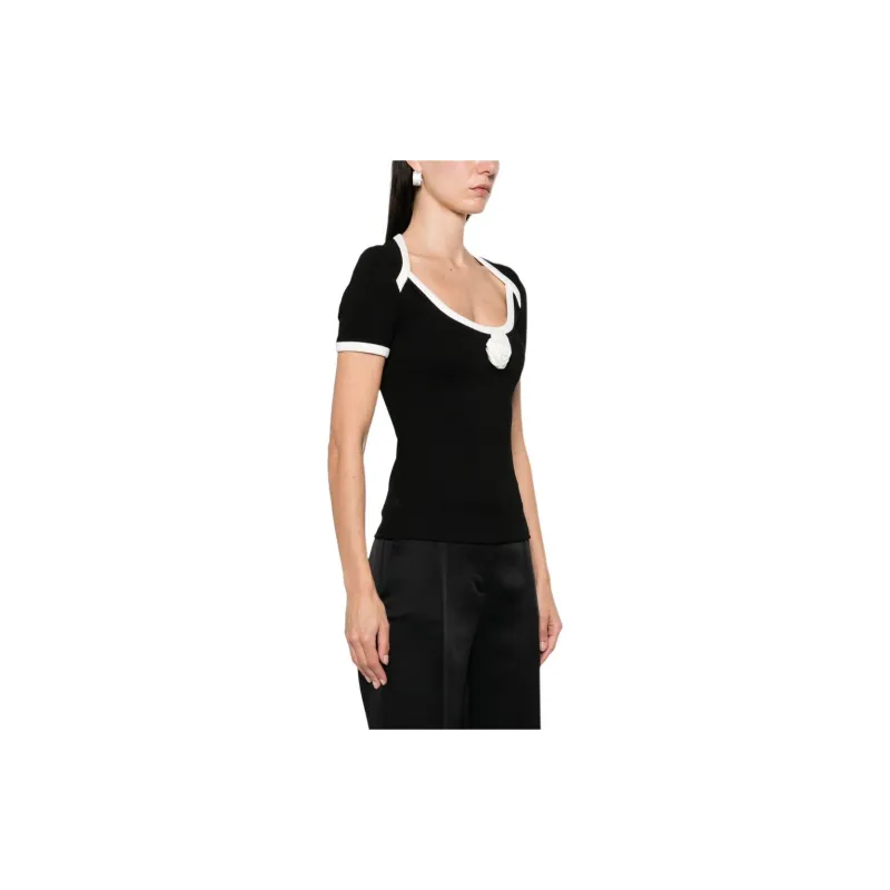 BALMAIN Boat Neck Short Sleeved Top-3
