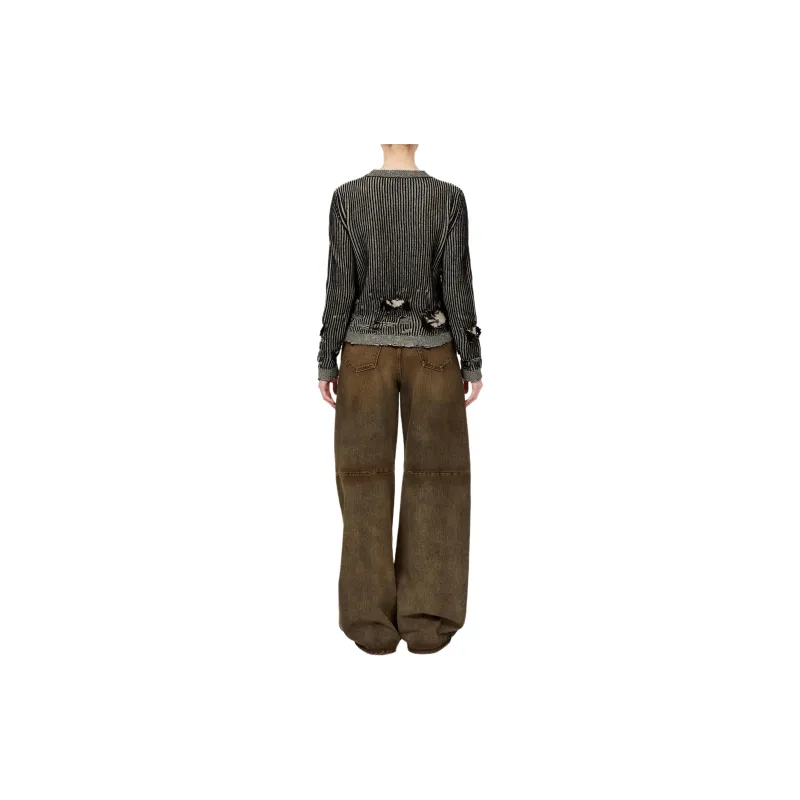 MM6 Maison Margiela Crewneck Distressed Effect Knitted Jumper-2