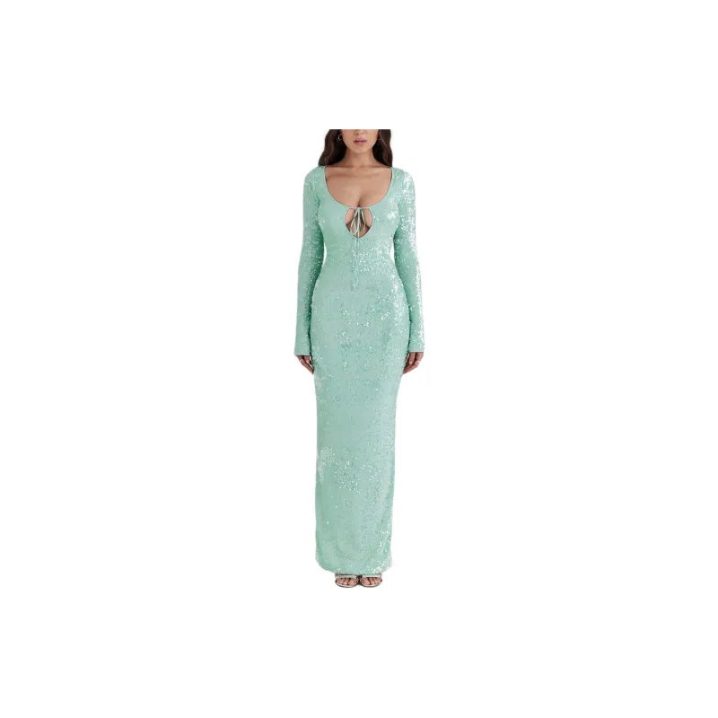 HOUSE OF CB TITANIA Long Sleeved Dress Women's SEAFOAM/Seafoam Green-3