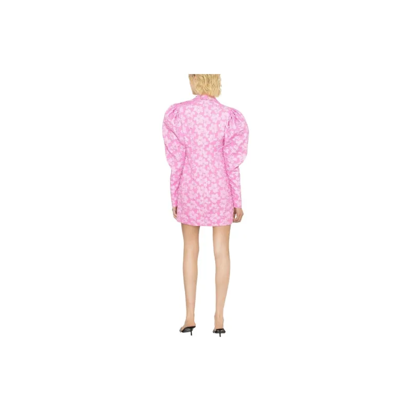 Rotate Floral-print Puff-sleeve Minidress-3