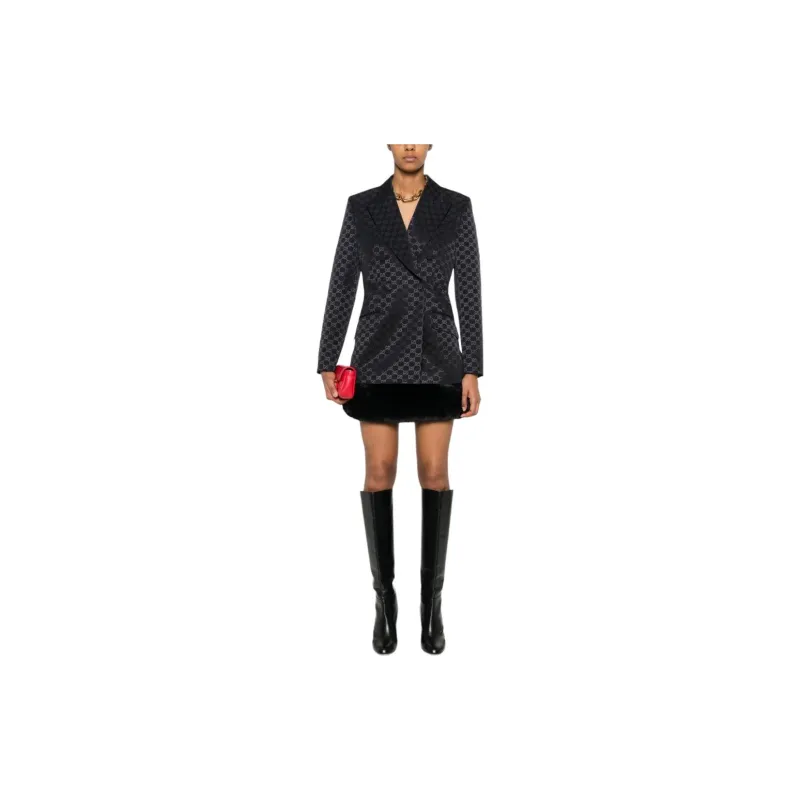 GUCCI Gg Jacquard Button Up Blazer-1