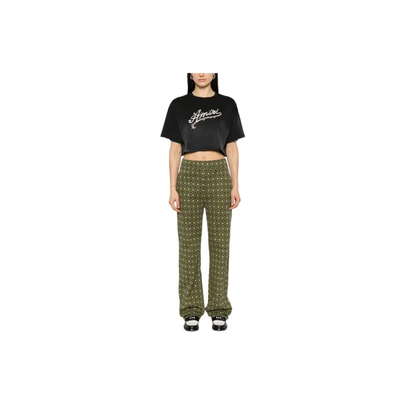 AMIRI Drop Shoulder Sleeve T Shirt Women's Black-1