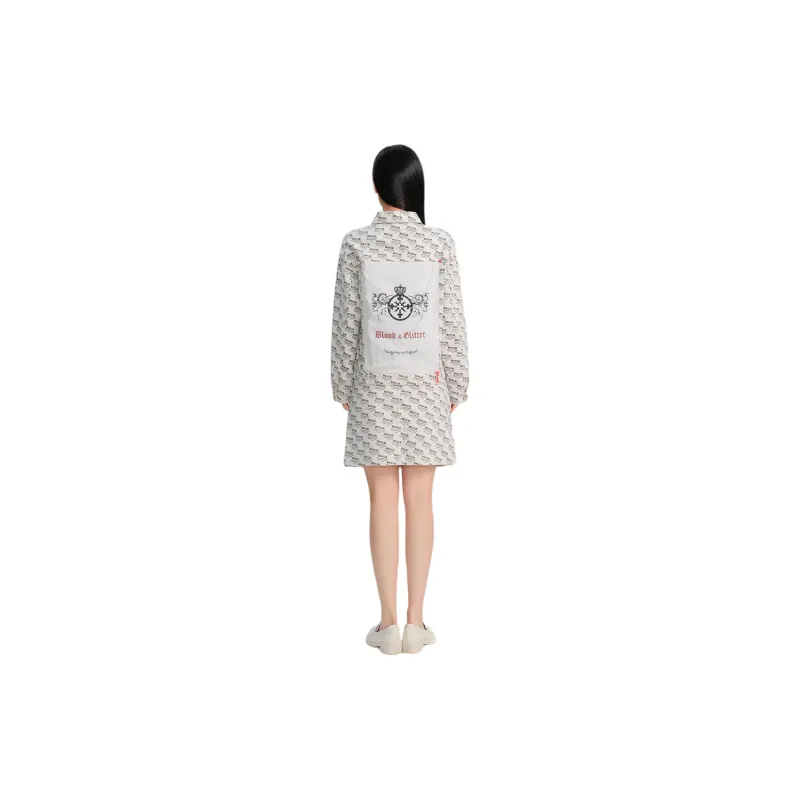 Blood Glitter Denim Jacket Women's White-1