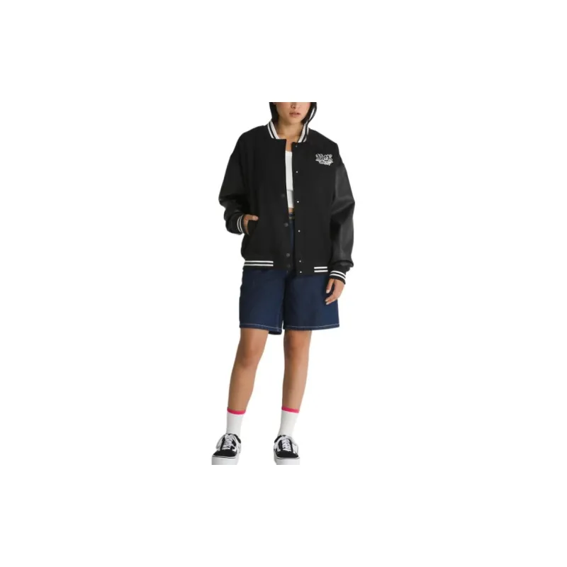 Vans Varsity Club Bomber Jacket Jackets Coats Women's Black-2