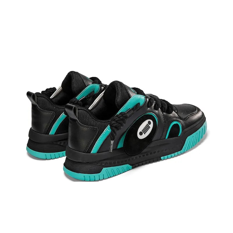 JEEP SPIRIT Cushioned Wear-Resistant Breathable Slip-Resistant Low-Top Skateboard Shoes Men's Graphite Black-5
