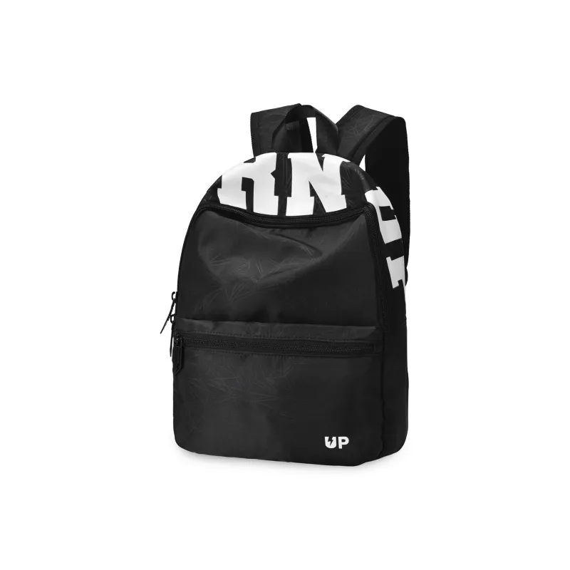 TURN UP Polyester Students Backpack Unisex Black-1