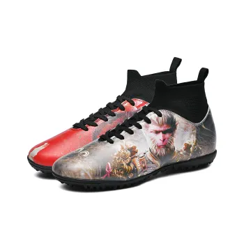 MEKY Soccer Shoes Unisex High Top Black, Red