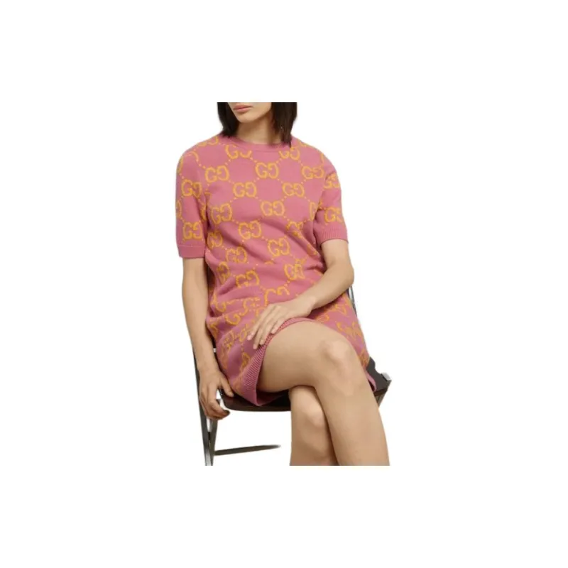 GUCCI GG pattern Wool Dress-1