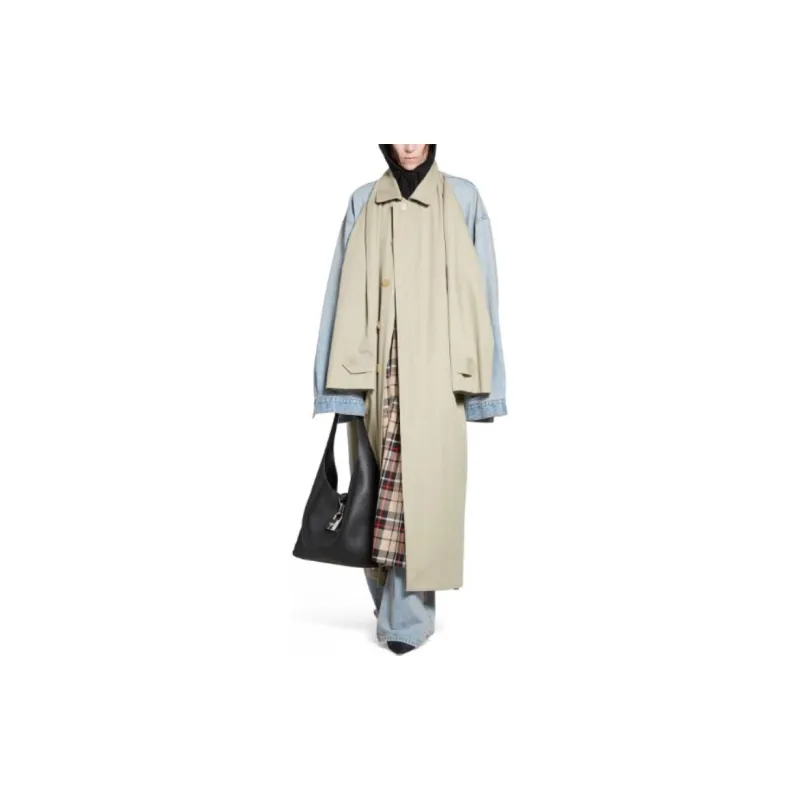 Balenciaga Asymmetric Layered Jeans Coat-2
