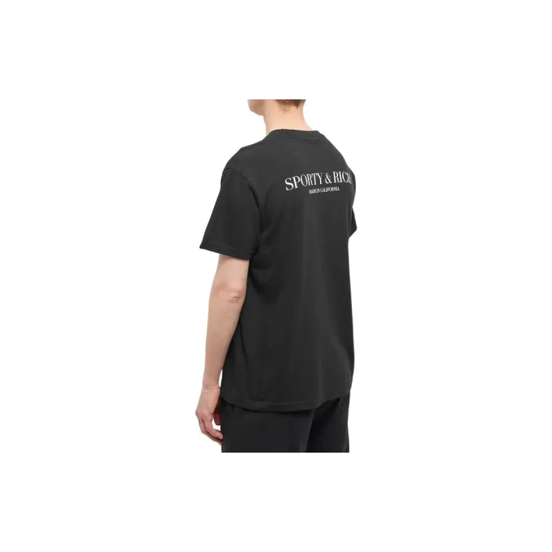 SPORTY & RICH Slogan print Cotton T shirt-4