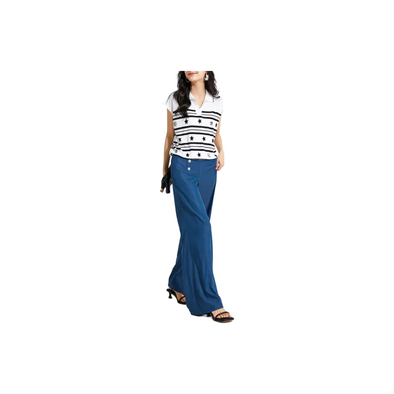 VILAN Casual Pants Women's Denim Blue-3
